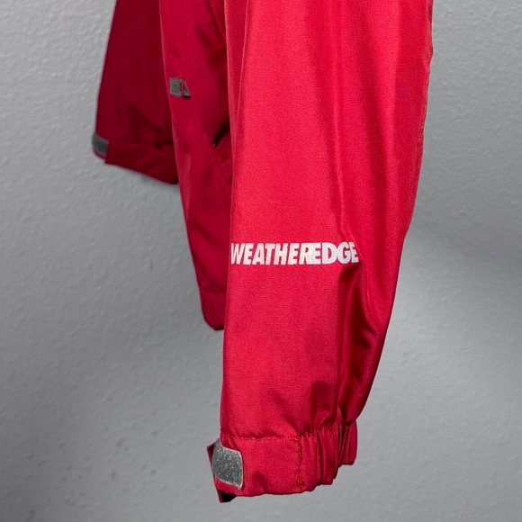 Eddie Bauer WeatherEdge Wind/Rain Zippered Red Jacket w/Snap Close Storm Flap - Picture 7 of 16
